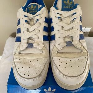 Adidas Classic White and Blue Shoes